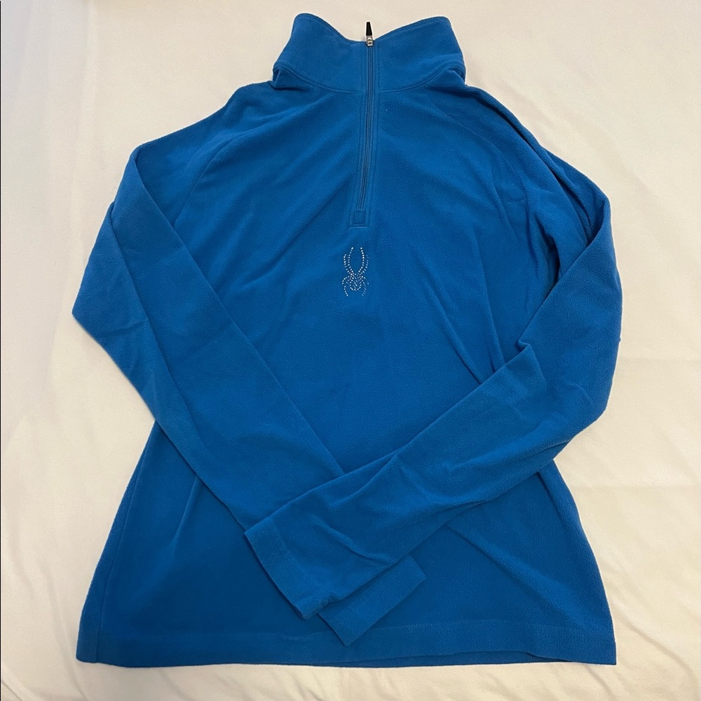 SPYDER Quarter-Zip Fleece w/ Rhinestone Spider Detail